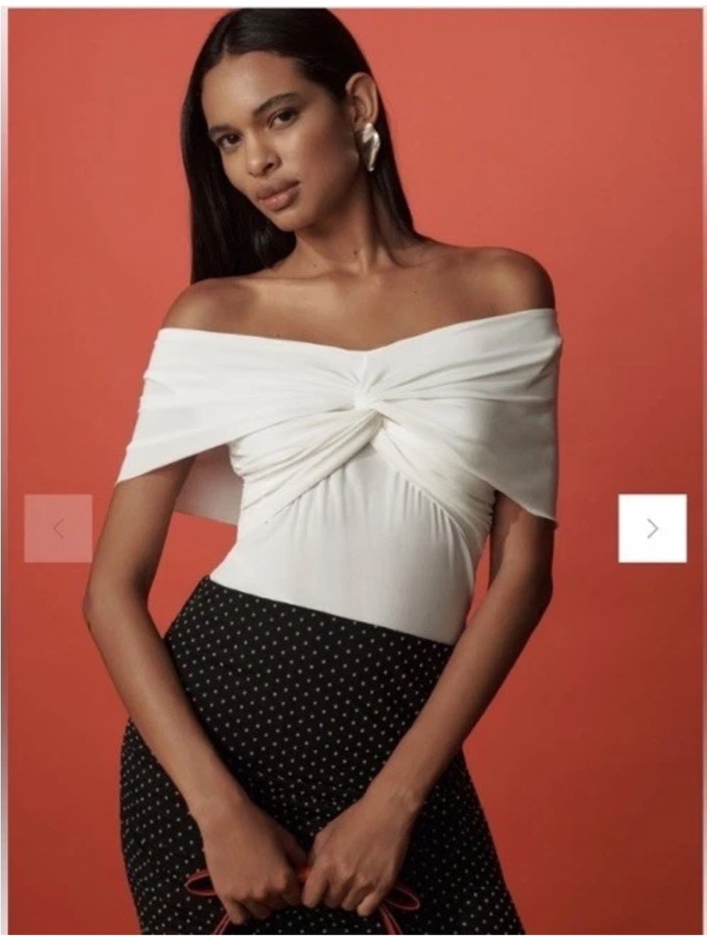 Anthropologie off shoulder off white gathered top blouse XL New NWT Party